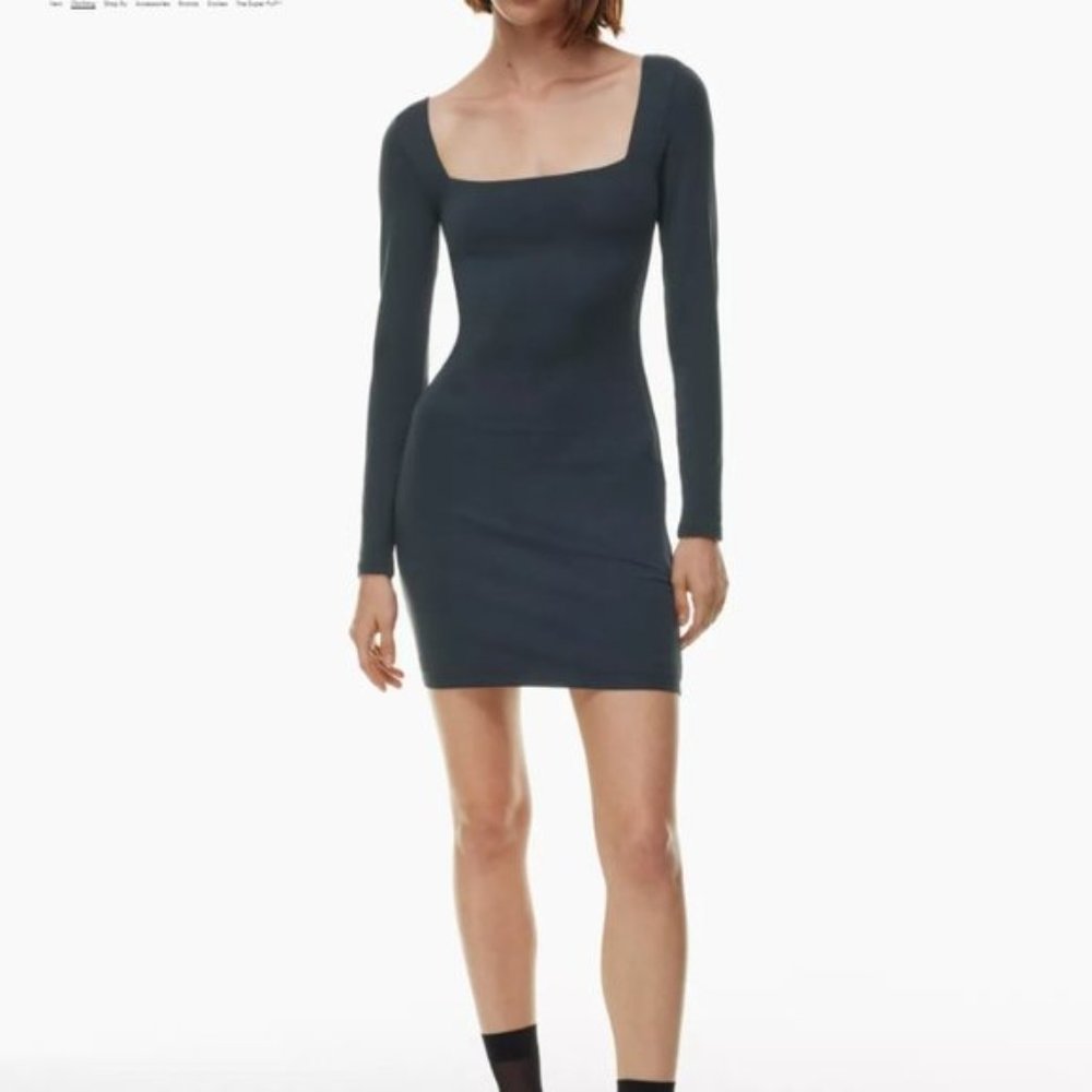 Aritzia Babaton Contour Squareneck Mini Dress in Red Willow